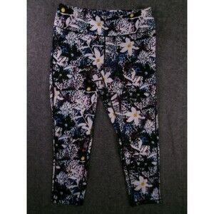 Pro Player Pants Women Large Floral Print Activewear Leggings Cropped Yoga